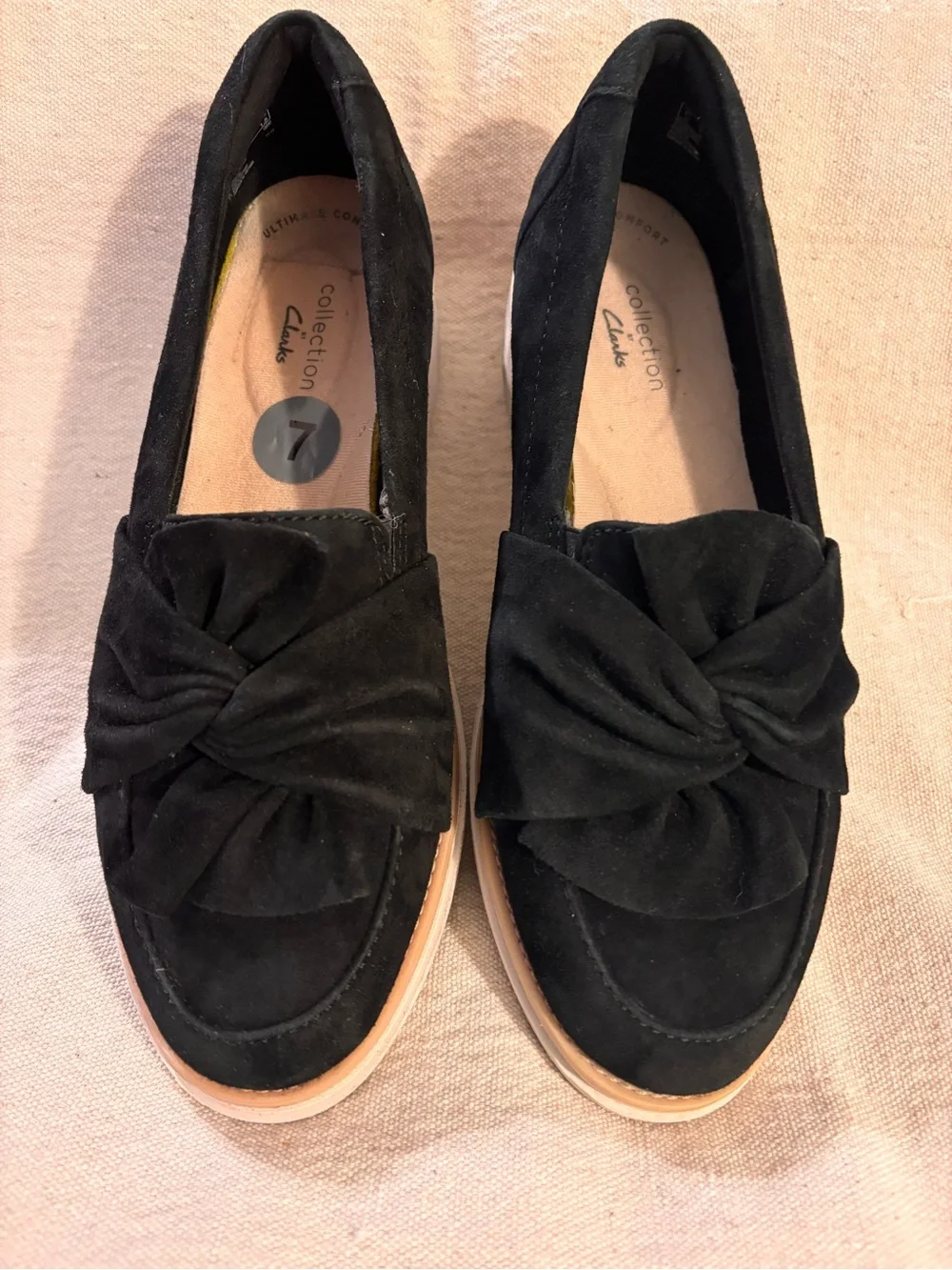 Clarks Black Suede Sharon Dasher Loafers
